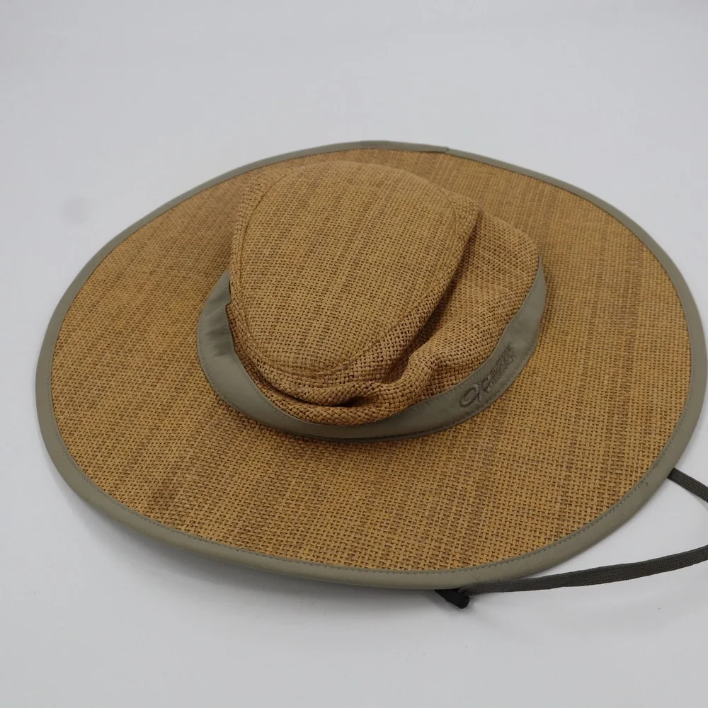 Outdoor Research Straw Sun Hat Mens XL Tan Wide Brim Hiking 80480 - Picture 9 of 9